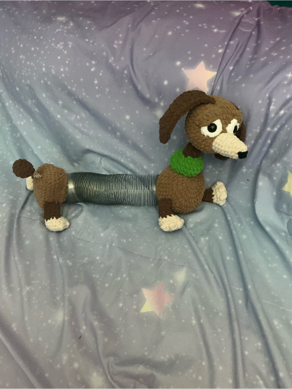 Handmade crochet Toy Story slinky dog plush